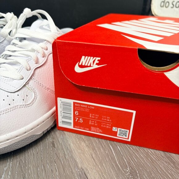 NWT Nike Big Low White / Wolf Grey Men's Shoes 6 Sz Women's 7.5 - Picture 10 of 15